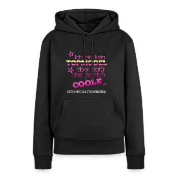 Kein Topmodel coole KFZ-Mechatronikerin - Frauen Premium Bio Hoodie - Schwarz - Vorne - Julia (174cm)
