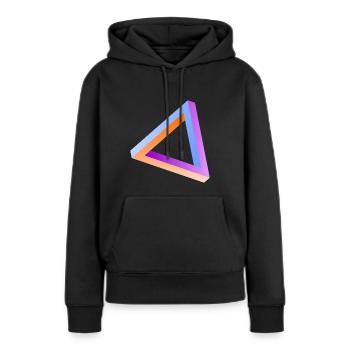Illusion d'optique triangle impossible - Sweat à capuche Premium bio Femme - noir - Devant - Julia (174cm)