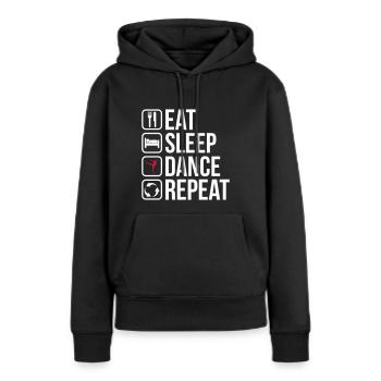Mangez Sleep Dance Repeat - Sweat à capuche Premium bio Femme - noir - Devant - Julia (174cm)