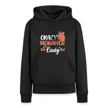 Crazy Monarch Lady - Sweat à capuche Premium bio Femme - noir - Devant - Julia (174cm)