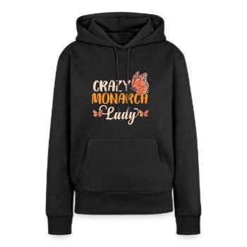 Crazy Monarch Lady - Sweat à capuche Premium bio Femme - noir - Devant - Julia (174cm)