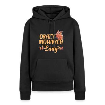 Crazy Monarch Lady - Sweat à capuche Premium bio Femme - noir - Devant - Julia (174cm)