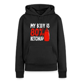 Ketchup Ketchup à la tomate - Sweat à capuche Premium bio Femme - noir - Devant - Julia (174cm)