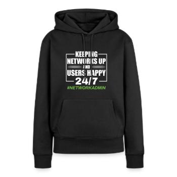Administrateur réseau Ingénieur réseau - Sweat à capuche Premium bio Femme - noir - Devant - Julia (174cm)