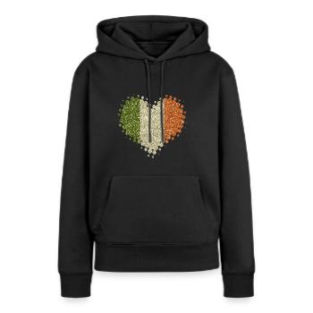 Ich Liebe Irland Glitzer irisch Heimatland Éire - Frauen Premium Bio Hoodie - Schwarz - Vorne - Julia (174cm)