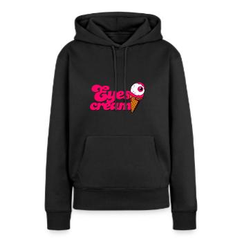 Yeux Crème cornet de crème glacée avec globe oculaire Halloween - Sweat à capuche Premium bio Femme - noir - Devant - Julia (174cm)