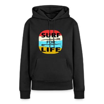 Surfer Surfen Surf Meer See Wellen Urlaub Geschenk - Frauen Premium Bio Hoodie - Schwarz - Vorne - Julia (174cm)