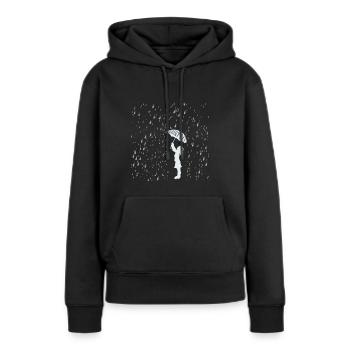 rainy day - Sweat à capuche Premium bio Femme - noir - Devant - Julia (174cm)
