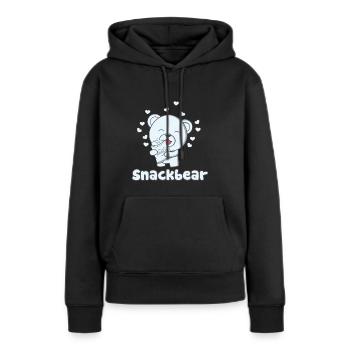 Snack Ours / snack-bar avec coeur - Sweat à capuche Premium bio Femme - noir - Devant - Julia (174cm)