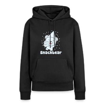 Snack-bar / ours Snack avec un chapeau - Sweat à capuche Premium bio Femme - noir - Devant - Julia (174cm)