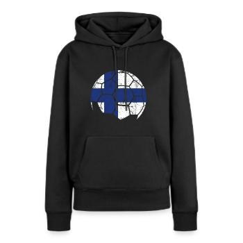 Finland Soccer Ball Fußball - Frauen Premium Bio Hoodie - Schwarz - Vorne - Julia (174cm)