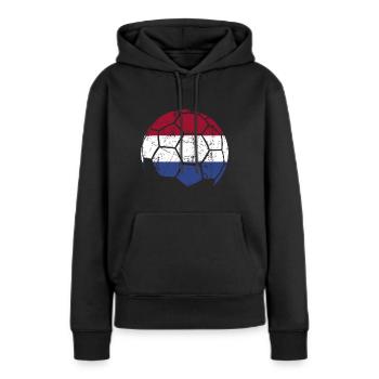 Netherlands Soccer Ball Fußball - Frauen Premium Bio Hoodie - Schwarz - Vorne - Julia (174cm)