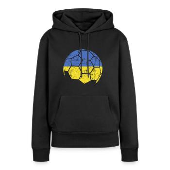 Ukraine Soccer Ball Fußball - Frauen Premium Bio Hoodie - Schwarz - Vorne - Julia (174cm)