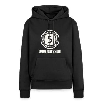 5 Deutsche Mark DM D-Mark Vergangenheit - Frauen Premium Bio Hoodie - Schwarz - Vorne - Julia (174cm)