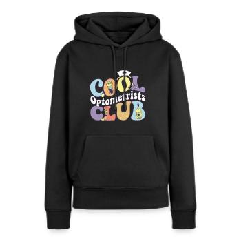Club des optométristes cool Ophtalmologiste ophtalmologue - Sweat à capuche Premium bio Femme - noir - Devant - Julia (174cm)