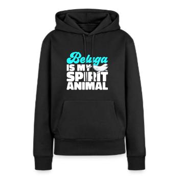 Weißwal Beluga Wal - Frauen Premium Bio Hoodie - Schwarz - Vorne - Julia (174cm)