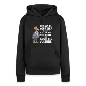 Geier - Frauen Premium Bio Hoodie - Schwarz - Vorne - Julia (174cm)
