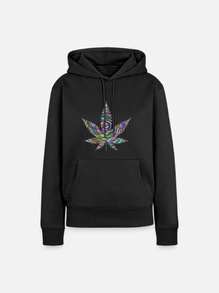 Regenbogen-Unkraut - Frauen Premium Bio Hoodie - Schwarz