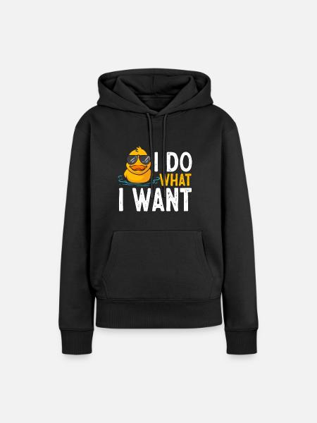 Quietscheentchen Quietscheente Gummiente - Frauen Premium Bio Hoodie - Schwarz
