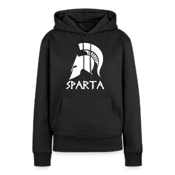 Sparta - Frauen Premium Bio Hoodie - Schwarz - Vorne - Julia (174cm)