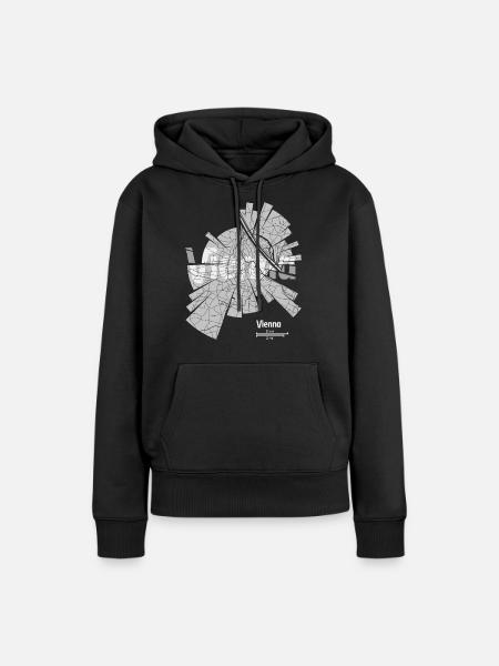 Vienna (Vienne) plan - Sweat à capuche Premium bio Femme - noir