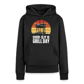 Grill Grill Day Grilled Food Grill Griller BBQ Meilleur - Sweat à capuche Premium bio Femme - noir - Devant - Julia (174cm)