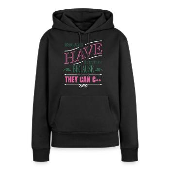 computers present idea pc christmas carols - Frauen Premium Bio Hoodie - Schwarz - Vorne - Julia (174cm)