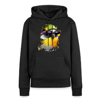 Cui la mésange - Sweat à capuche Premium bio Femme - noir - Devant - Julia (174cm)