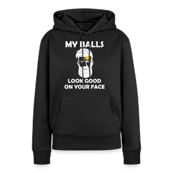 Paintball Airsoft - Frauen Premium Bio Hoodie - Schwarz - Vorne - Julia (174cm)