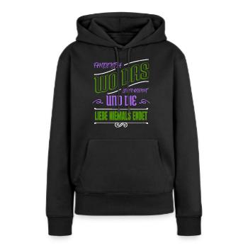 writers quote coffeecups editor book author blog - Frauen Premium Bio Hoodie - Schwarz - Vorne - Julia (174cm)