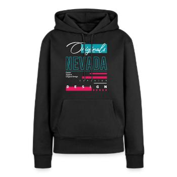Nevada - Frauen Premium Bio Hoodie - Schwarz - Vorne - Julia (174cm)