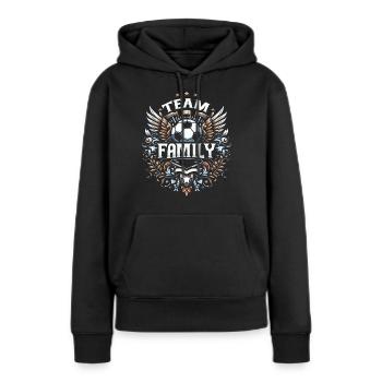 familie handball vater außenspieler elternschaft - Frauen Premium Bio Hoodie - Schwarz - Vorne - Julia (174cm)