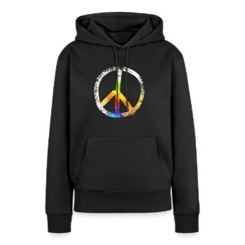 peace sign speckled 03 - Frauen Premium Bio Hoodie - Schwarz - Vorne - Julia (174cm)