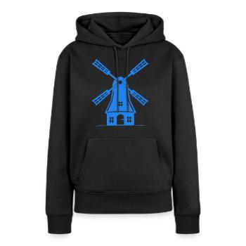 Moulin à vent - Sweat à capuche Premium bio Femme - noir - Devant - Julia (174cm)