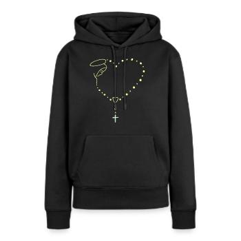 Vierge Marie Jésus Bible Religion chrétienne Madone - Sweat à capuche Premium bio Femme - noir - Devant - Julia (174cm)