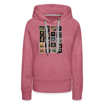 Briefmarken Tiere der Welt - Frauen Premium Bio Hoodie - Malve - Vorne - Isabella (175cm)
