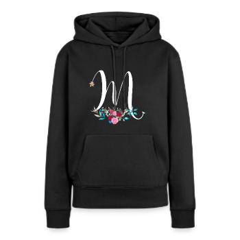 First name in M Initial personalized gift - Women’s Premium Organic Hoodie - black - Front - Julia (174cm)
