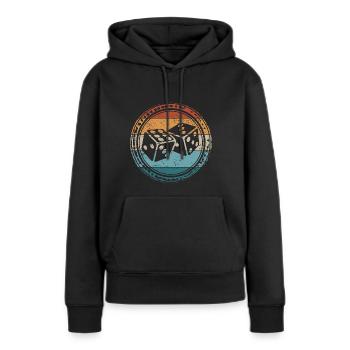 Cube rétro - Sweat à capuche Premium bio Femme - noir - Devant - Julia (174cm)