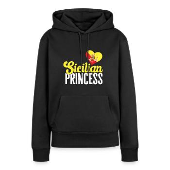 Sizilien Flagge Italien Sizilien - Frauen Premium Bio Hoodie - Schwarz - Vorne - Julia (174cm)
