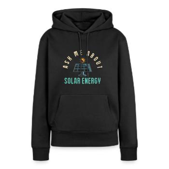 Panneau solaire Énergie solaire Énergie solaire - Sweat à capuche Premium bio Femme - noir - Devant - Julia (174cm)