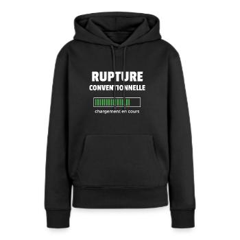 rupture conventionnelle chargement en cours - Sweat à capuche Premium bio Femme - noir - Devant - Julia (174cm)