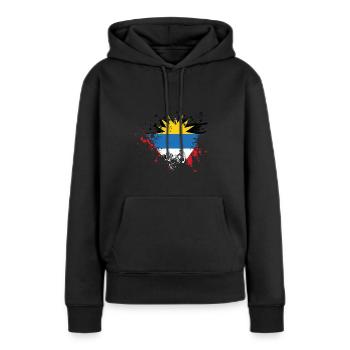Antigua und Barbuda Flagge - Frauen Premium Bio Hoodie - Schwarz - Vorne - Julia (174cm)