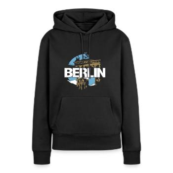 Porte de Brandebourg, Berlin, Allemagne - Sweat à capuche Premium bio Femme - noir - Devant - Julia (174cm)