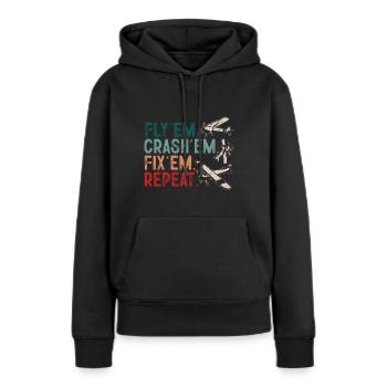 Modèle d’avion télécommandé - Sweat à capuche Premium bio Femme - noir - Devant - Julia (174cm)