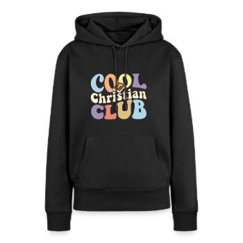 Cool Christian Club Équipe religieuse Jésus-Christ - Sweat à capuche Premium bio Femme - noir - Devant - Julia (174cm)