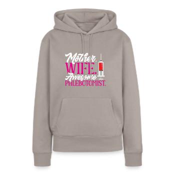 Phlebotomie Blutabnahme Blut Krankenschwester - Frauen Premium Bio Hoodie - Taupe - Vorne - Julia (174cm)