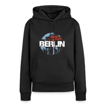 Porte de Brandebourg, Berlin, Allemagne - Sweat à capuche Premium bio Femme - noir - Devant - Julia (174cm)