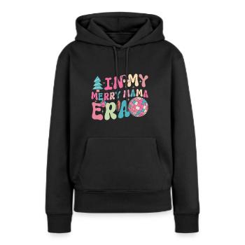 Dans ma joyeuse époque maman Noël Mères Parents - Sweat à capuche Premium bio Femme - noir - Devant - Julia (174cm)