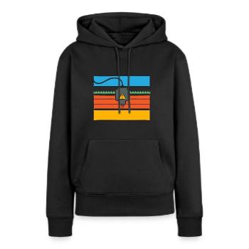 3D Drucker 3D Druck - Frauen Premium Bio Hoodie - Schwarz - Vorne - Julia (174cm)