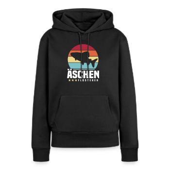 Äschen Flüsterer - Frauen Premium Bio Hoodie - Schwarz - Vorne - Julia (174cm)
